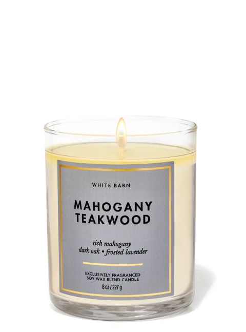 White Barn "Mahogany Teakwood" Single-Wick Candle