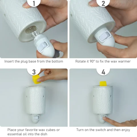 Bobolyn Plug in Wax Warmer Ceramic Electric Wax Melt Warmer Candle Melter Burner for Scented Wax, Scentsy Wax Cubes, No Flame No Smoke No Soot