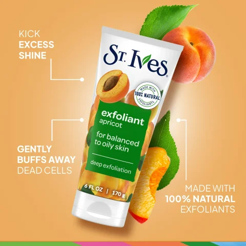 St. Ives Fresh Skin Exfoliating Face Scrub, Apricot Facial Exfoliator 6 oz