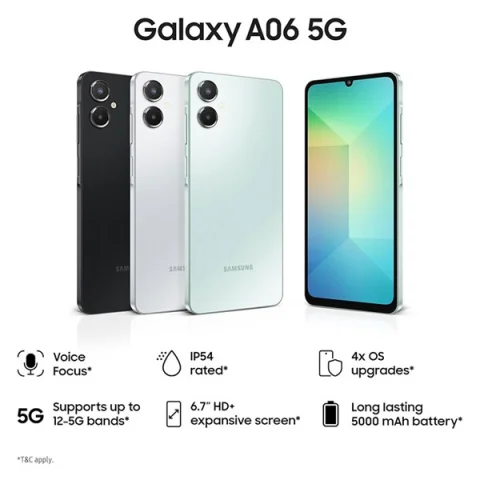 Samsung Galaxy A06 5G (4GB RAM, 128GB, Black)
