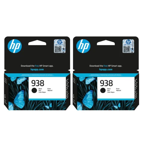 HP 938 Black Ink Cartridges 2 Units
