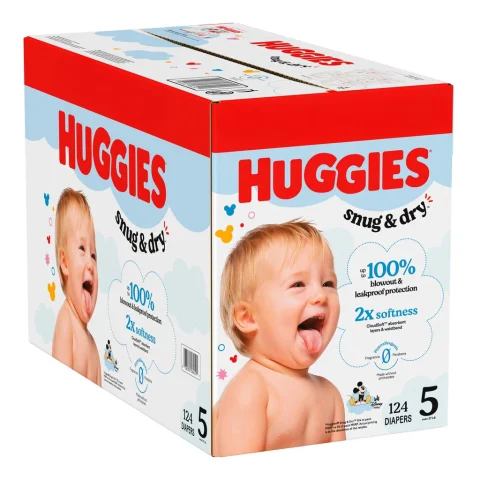 Huggies Snug & Dry Size 5 Baby Diapers / 124 Units