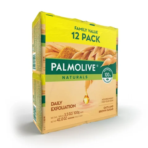 Palmolive Naturals Daily Exfoliation Bar Soap 12 Units / 100 g / 3.5 oz
