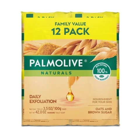 Palmolive Naturals Daily Exfoliation Bar Soap 12 Units / 100 g / 3.5 oz