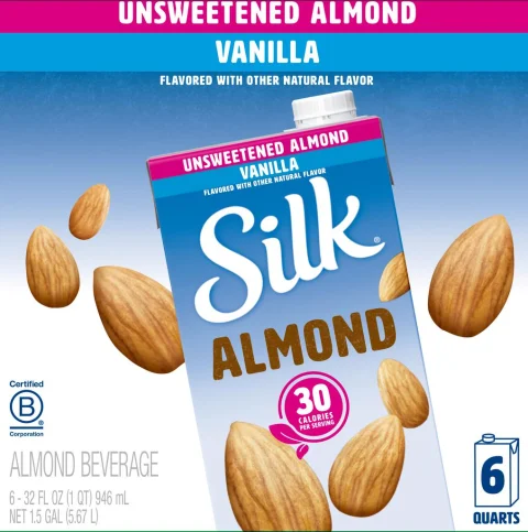 Silk Unsweetened Almond Vanilla Beverage / 946 mL / 32 oz