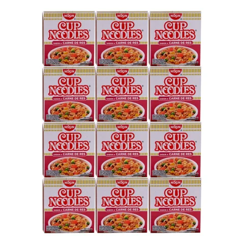 Nissin Cup of Noodle Beef 12 Units / 64 g / 2.25 oz