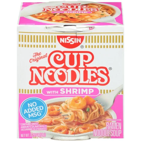 Nissin Cup of Noodle Shrimp 12 Units / 64 g / 2.25 oz