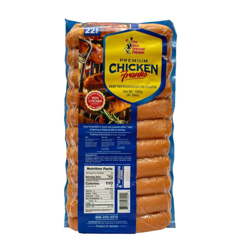 Best Dressed Premium Chicken Franks 22 Units / 61 g / 2.15 oz