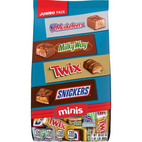 Snickers, Twix, Milky Way And 3 Musketeers Chocolate Minis Variety Pack 868 g / 30.63 oz