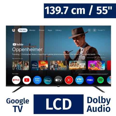 JVC 139.7 cm / 55” Inches Frameless TV Smart Google 4K UHD HD HDR LT-55KM548
