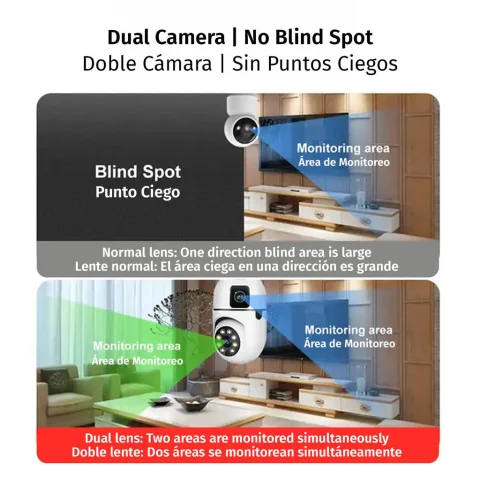 NexHT HD 2K Security Camera with Dual Lens