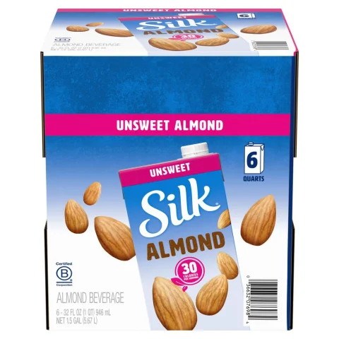 Silk Almond Original Unsweetened Beverage 6 Units