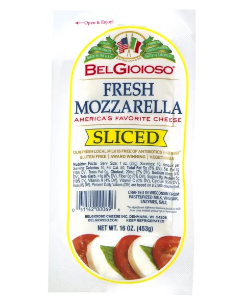 Belgioioso Fresh Sliced Mozzarella Log 453 g