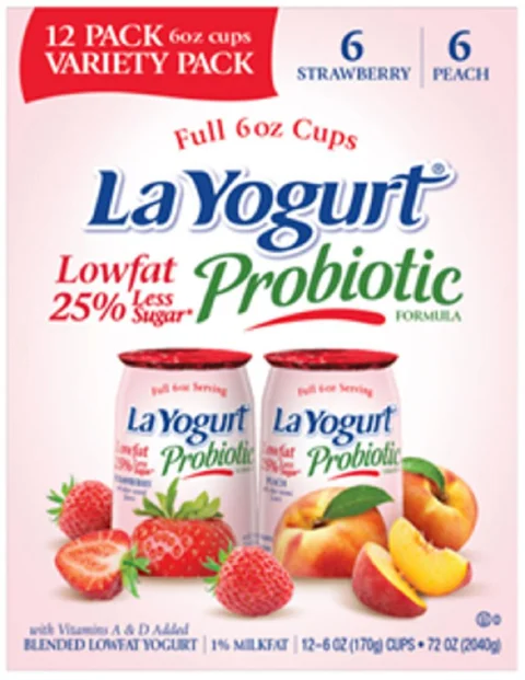 La Yogurt Strawberry & Peach Yogurt 12 Units / 170 gYOG