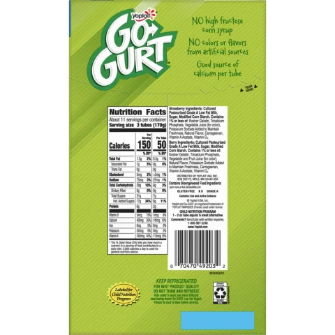 Yoplait Go Gurt Strawberry and Blueberry 32 Units / 56 g