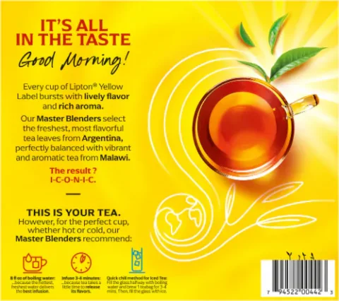Lipton Yellow Label Black Tea Sachets 312 Units / 2.2 g