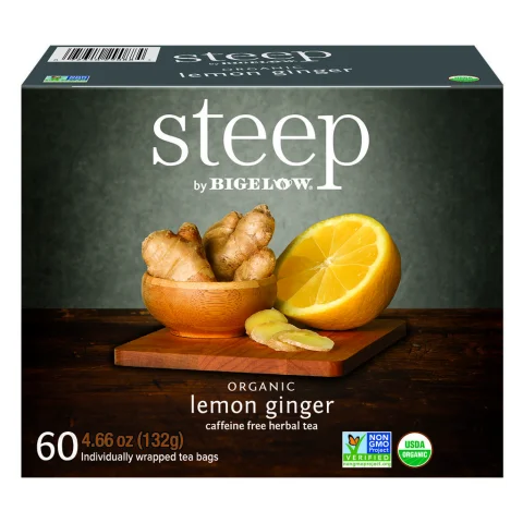 Steep Organic Lemon Ginger Tea 60 bags / 2.2 g