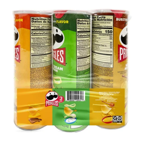 Pringles Honey Mustard, Sour Cream & Onion, and Cheddar Cheese 3-Pack / 158 g / 5.5 oz