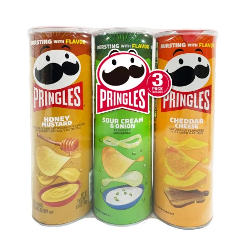 Pringles Honey Mustard, Sour Cream & Onion, and Cheddar Cheese 3-Pack / 158 g / 5.5 oz