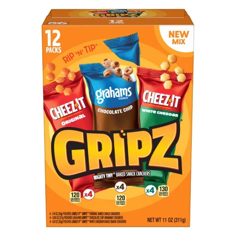 Cheez-It Original, Grahams, and White Cheddar Cheez-It Gripz Variety Pack 12 Units / 25 g / 0.9 oz