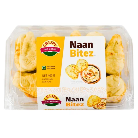 Crispy Just Baked Mini Naan Bread Bites Baked and Crunchy Snack Style