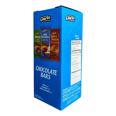 Charles Chocolate Assorted Chocolate Bars 6 Units / 108 g / 3.81 oz