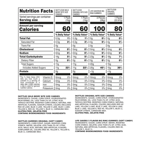 Skittles and Lifesavers Assorted Candy Pack 526 g / 18.56 oz