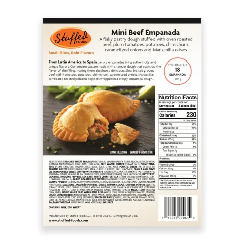 Stuffed Foods Frozen Mini Beef Patty 18 Units / 28.3 g / 1 oz
