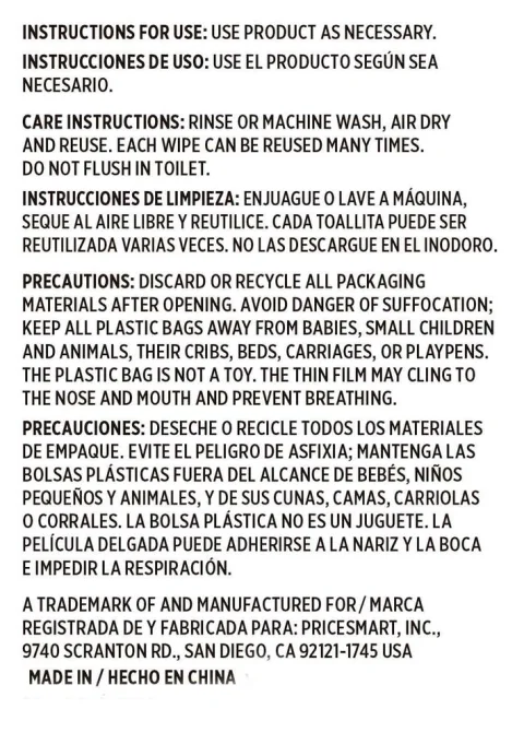Member's Selection Multi-Purpose Reusable Cloths 90 Units