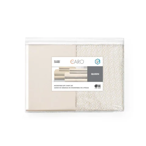 Caro Home Set of Bed Sheets and Pillowcases Queen in Polyester 8 Pieces