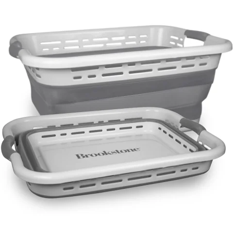 Brookstone Folding Clothing Basket 2 Units