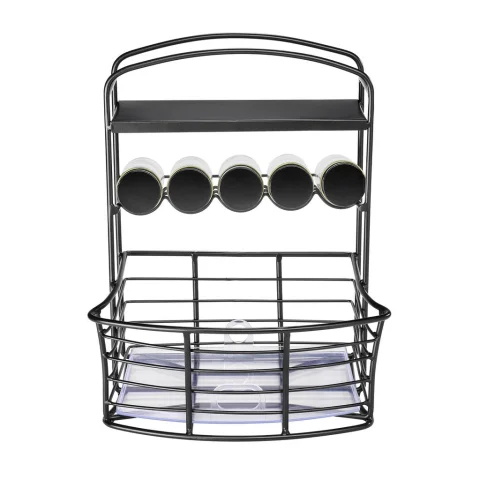 Polder Countertop Organizer with Shelf and 5 Glass Jars