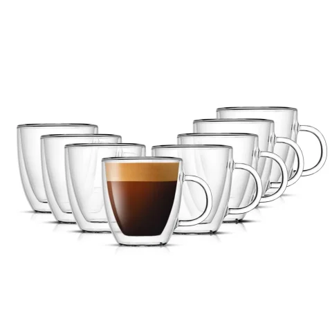 JoyJolt Double-Wall GlassCups Set 8 Pieces