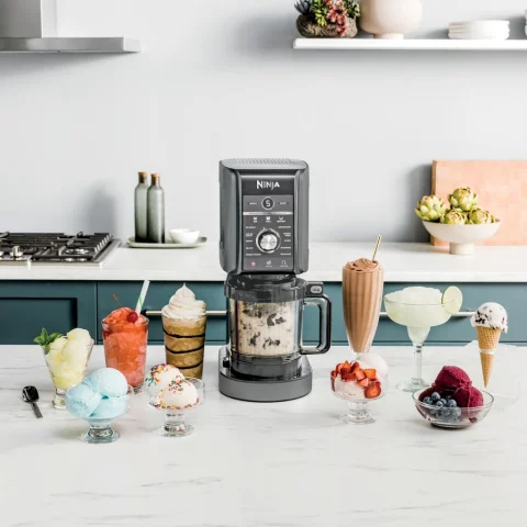 Ninja Creami Deluxe Ice Cream Maker with 5 Functions and 3 Containers with Lids CN501CO