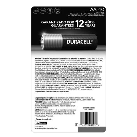 Duracell AA Alkaline Batteries 40 Units