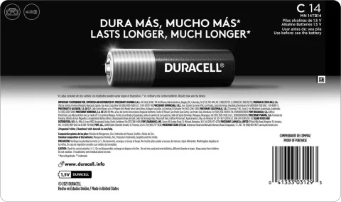 Duracell C Alkaline Batteries 14 Units